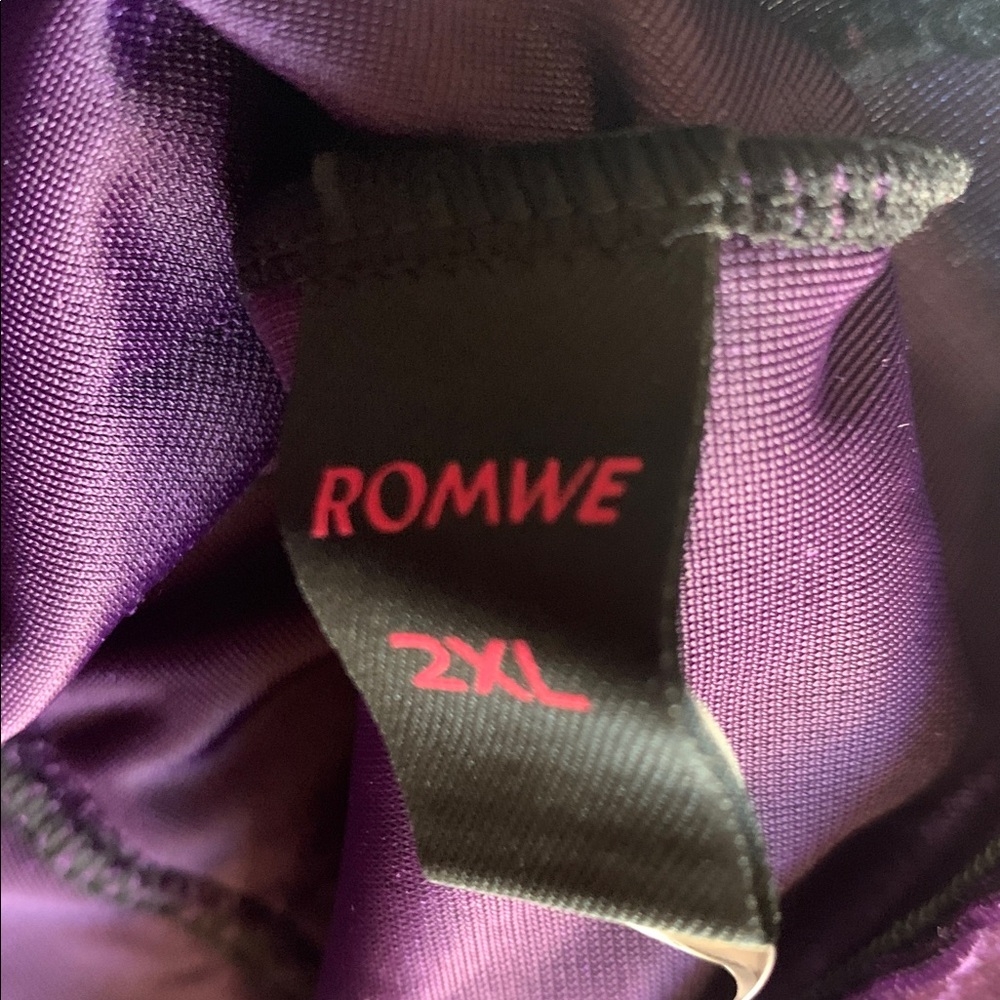 ROMWE Dark Purple Velvet Gothic Fairy Grunge Lace Up Corset Top Size 2XL - Picture 7 of 7
